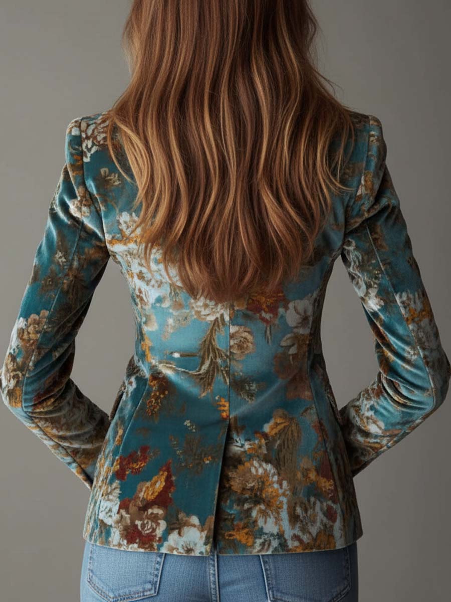Egle | Blazer in velluto a fiori