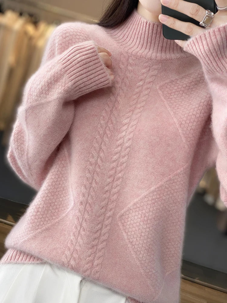 Serafina | Maglione a trecce con collo alto