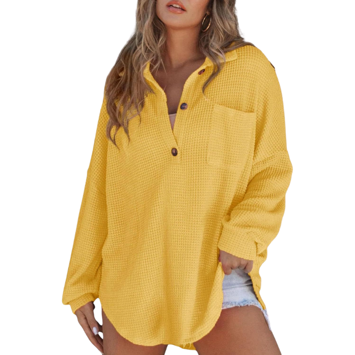 Bibiana | Blusa Tunica Leggera con Bottoni e Scollo a V