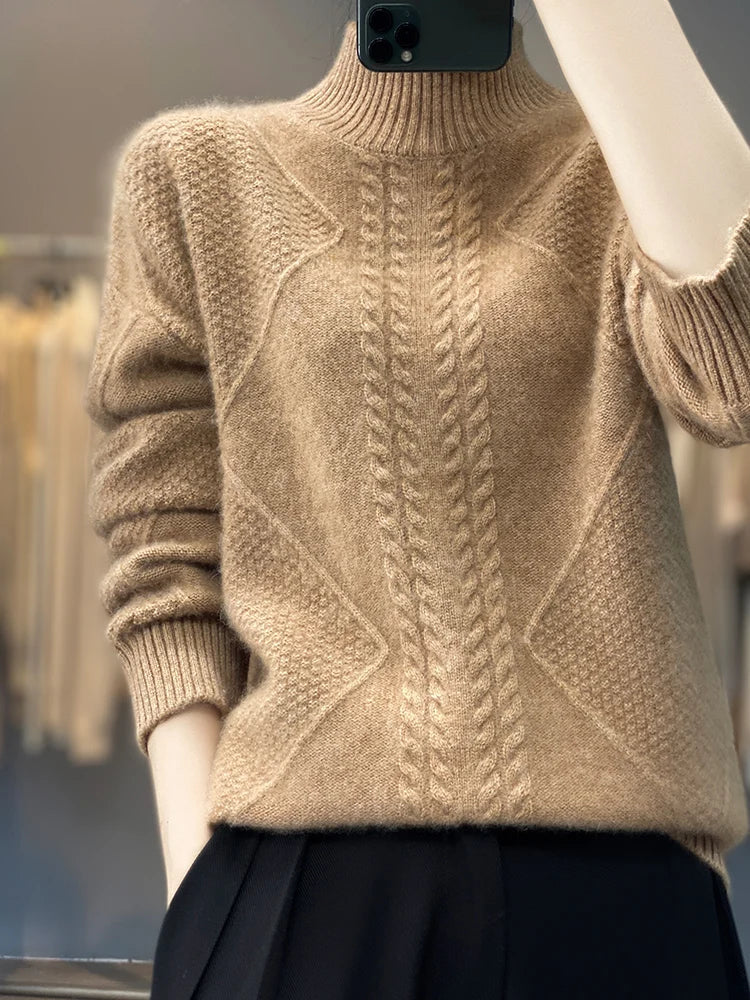 Serafina | Maglione a trecce con collo alto