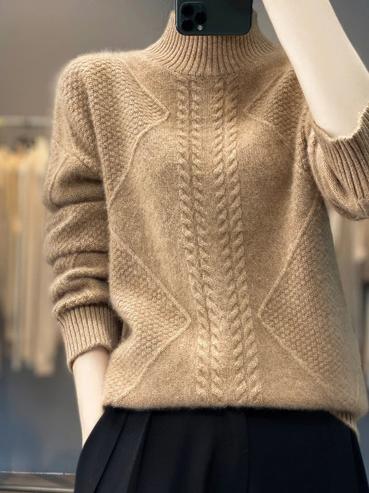 Serafina | Maglione a trecce con collo alto