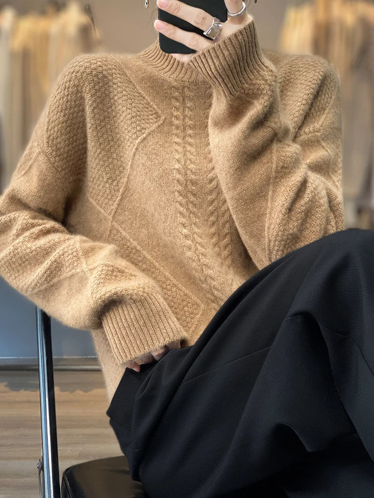 Serafina | Maglione a trecce con collo alto