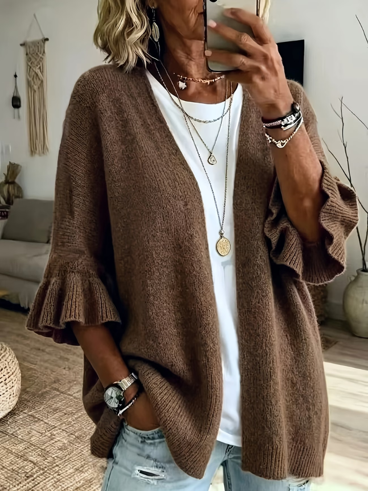 Argia | Cardigan in maglia con maniche a volant