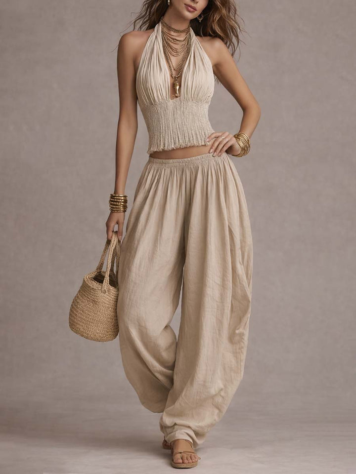 Ginevra | Completo Boho con Top a Fascia e Pantaloni Harem