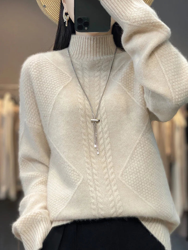 Serafina | Maglione a trecce con collo alto