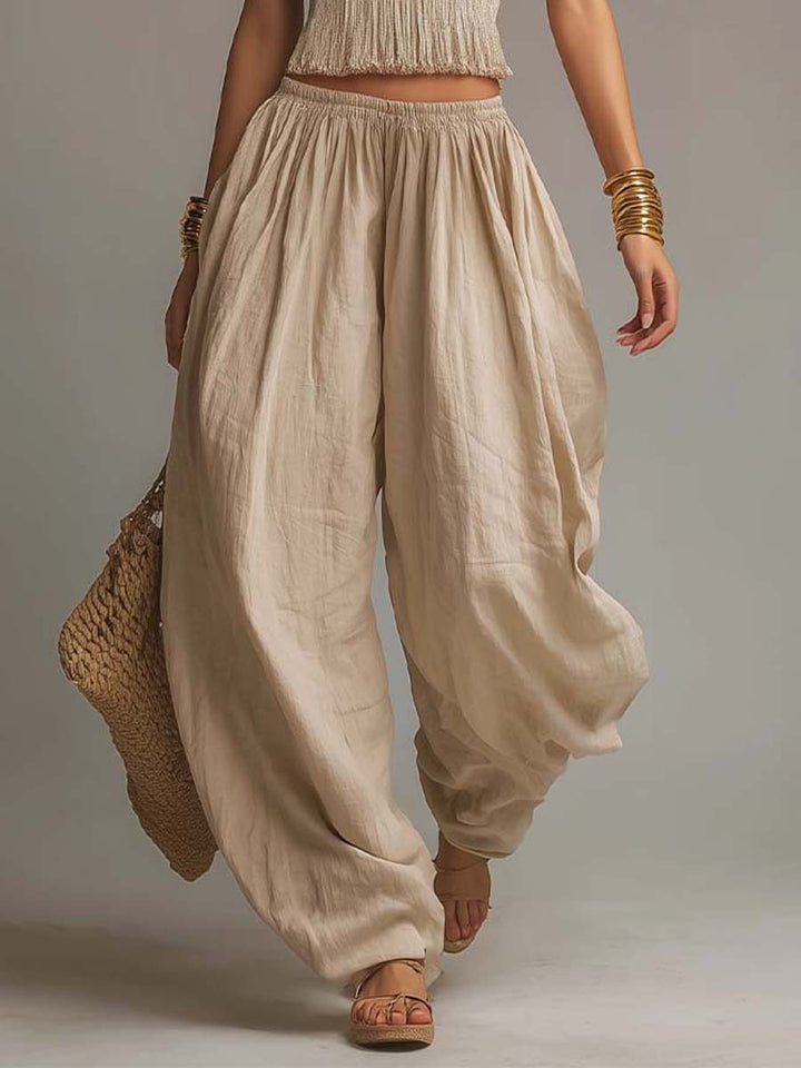 Ginevra | Completo Boho con Top a Fascia e Pantaloni Harem