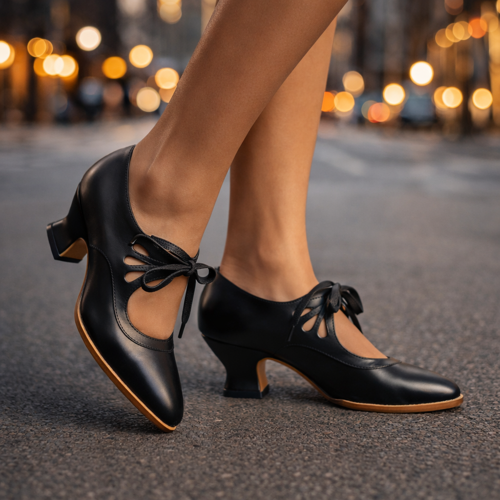 Carolina | Décolleté in Ecopelle con Lacci