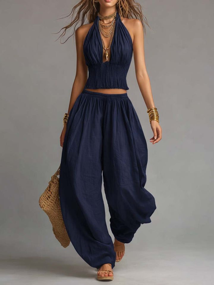 Ginevra | Completo Boho con Top a Fascia e Pantaloni Harem