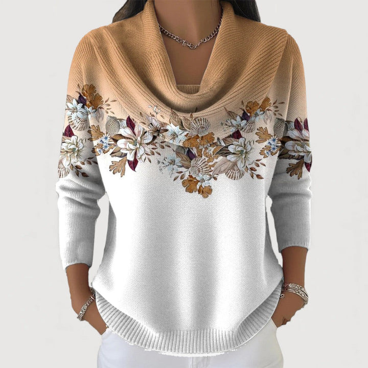 Araceli | Maglione Floreale con Collo Alto