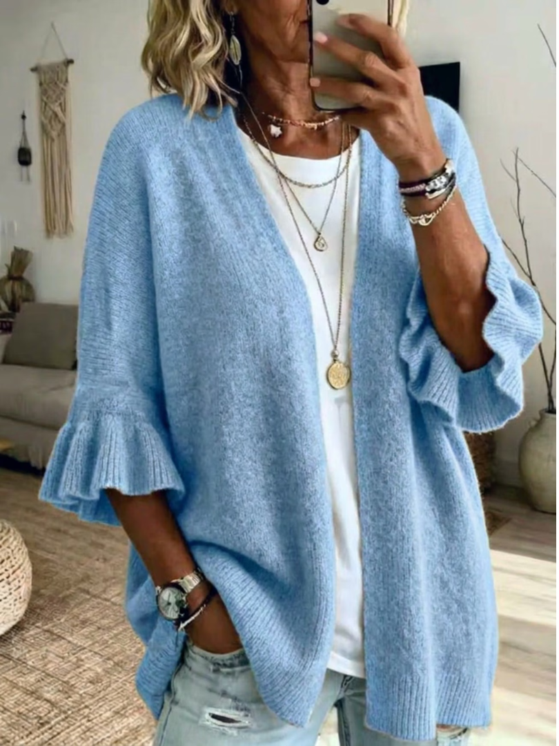 Argia | Cardigan in maglia con maniche a volant