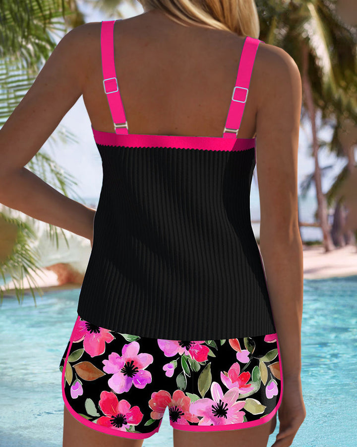 Sidonia | Tankini Elegante con Pantaloncino Floreale