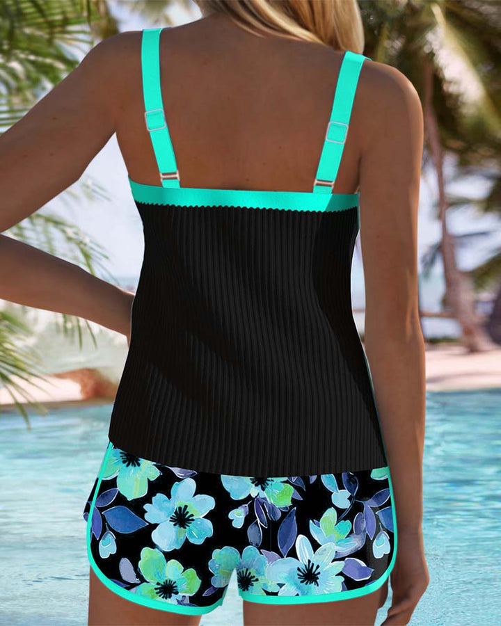 Sidonia | Tankini Elegante con Pantaloncino Floreale