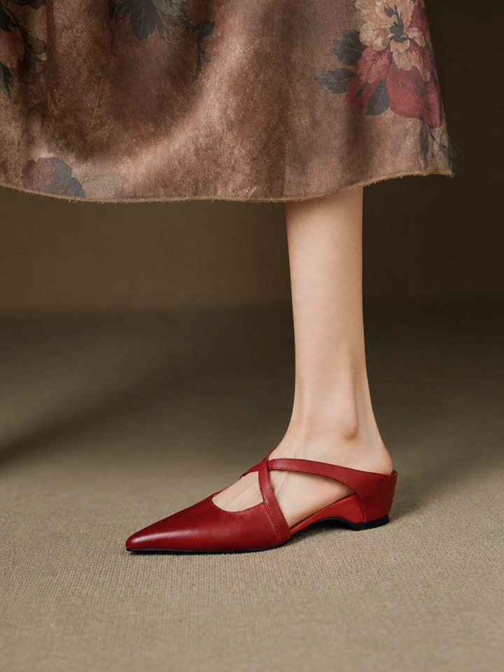 Fiorella | Mules a Punta in Vera Pelle