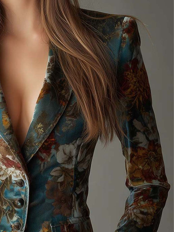Egle | Blazer in velluto a fiori