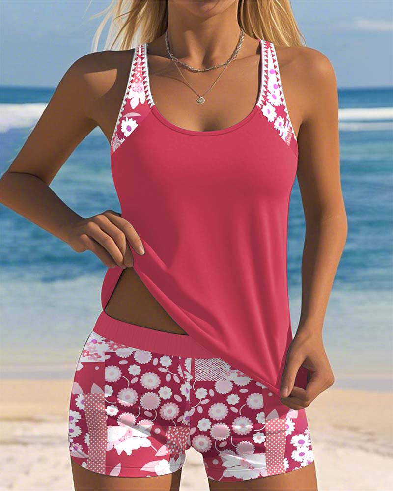 Romelia | Completo Mare Floreale con Pantaloncino