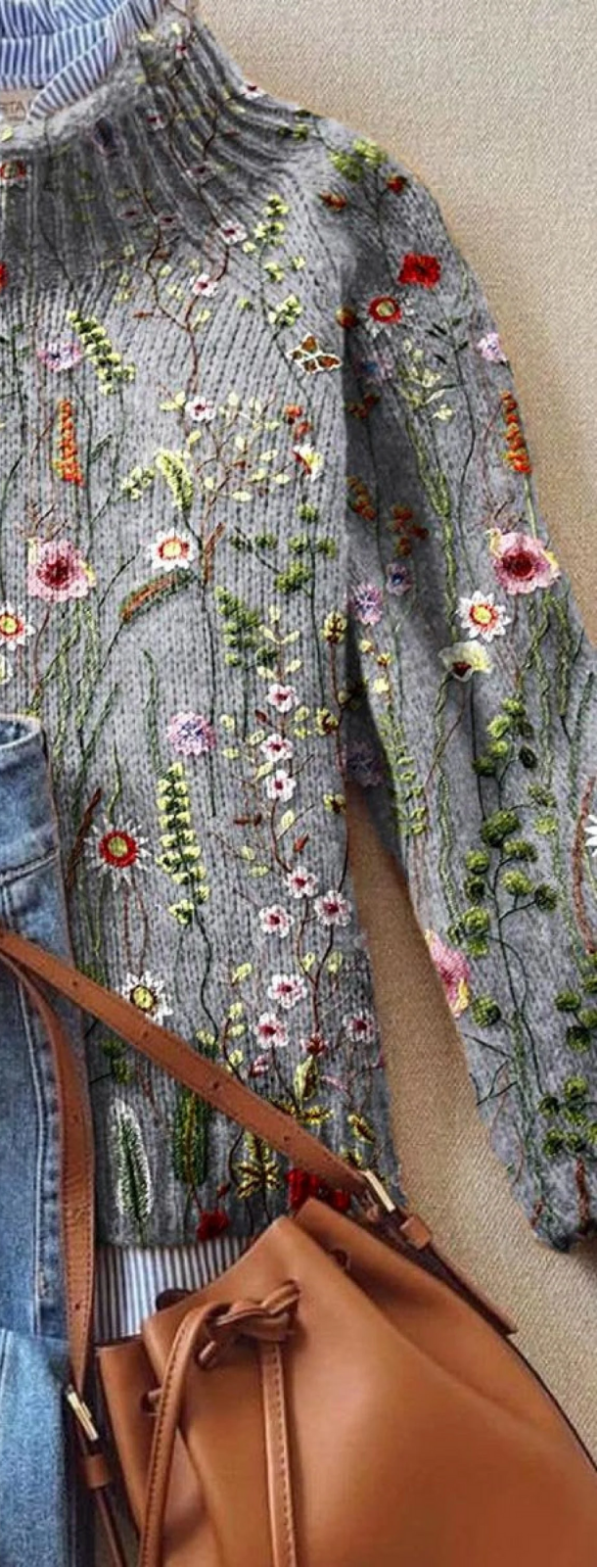Vanda | Maglione in maglia a fiori vintage