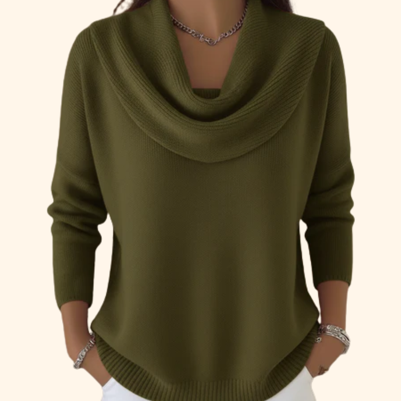 Reyes | Maglione con Collo Elegante Drappeggiato