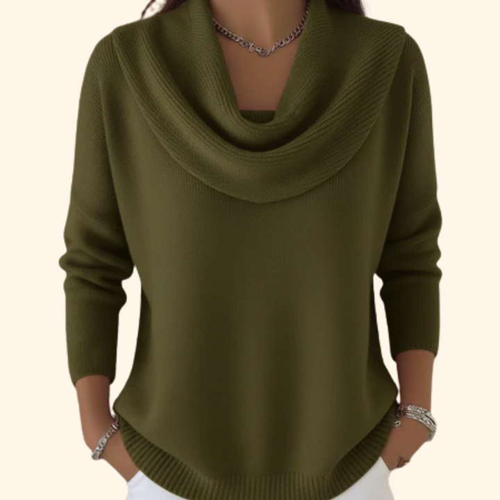 Reyes | Maglione con Collo Elegante Drappeggiato