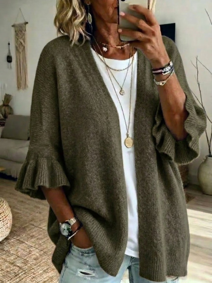 Argia | Cardigan in maglia con maniche a volant