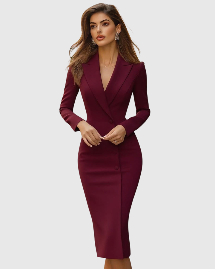 Veronica | Abito Midi Elegante con Blazer Strutturato