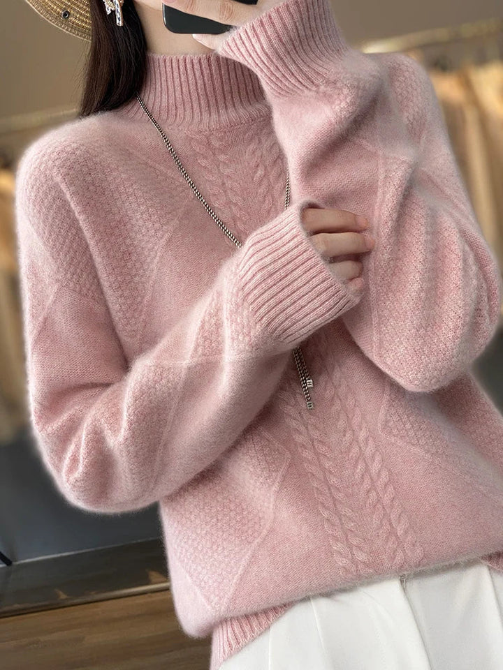 Serafina | Maglione a trecce con collo alto