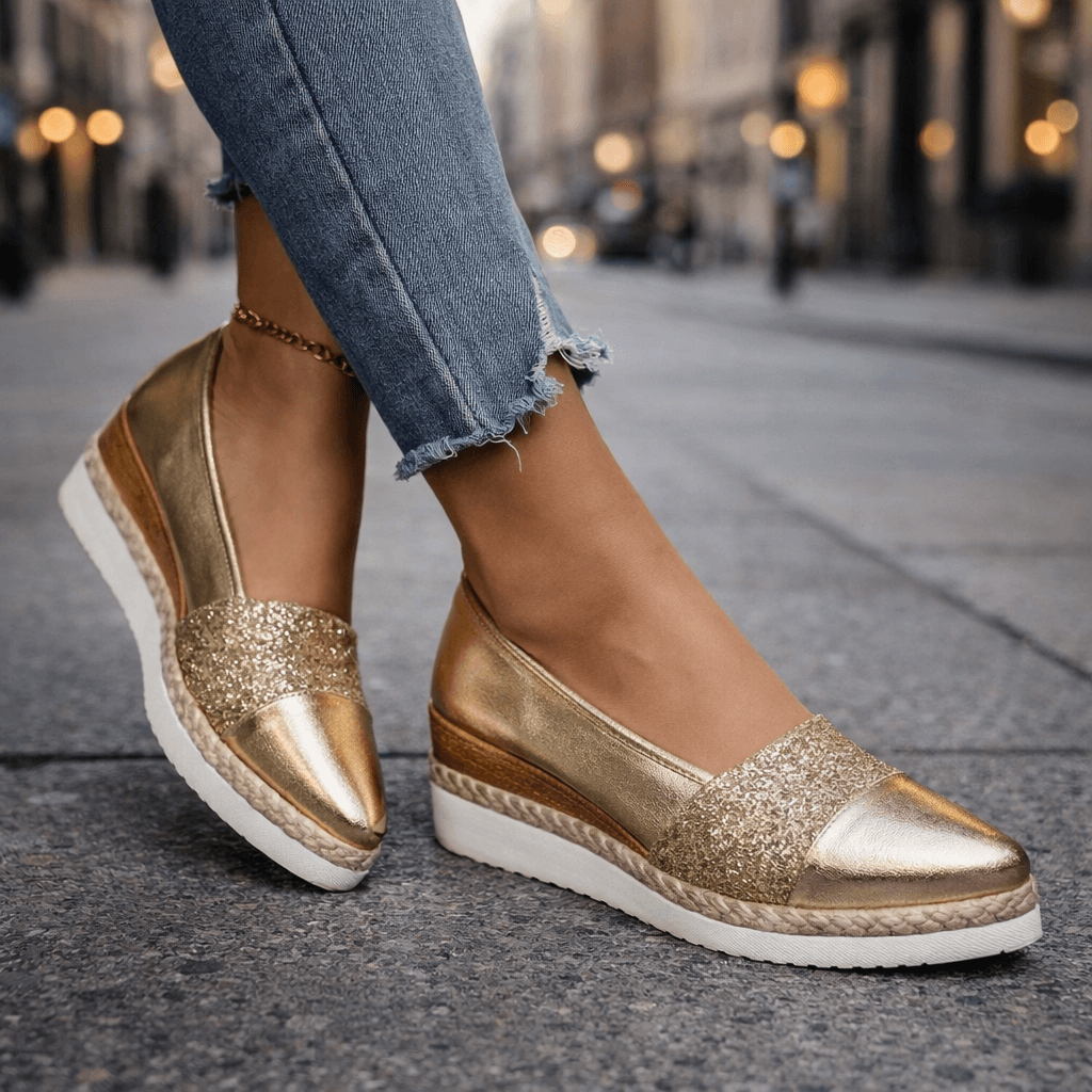 Gioia | Sandali Zeppa con Brillantini