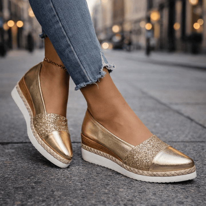 Gioia | Sandali Zeppa con Brillantini