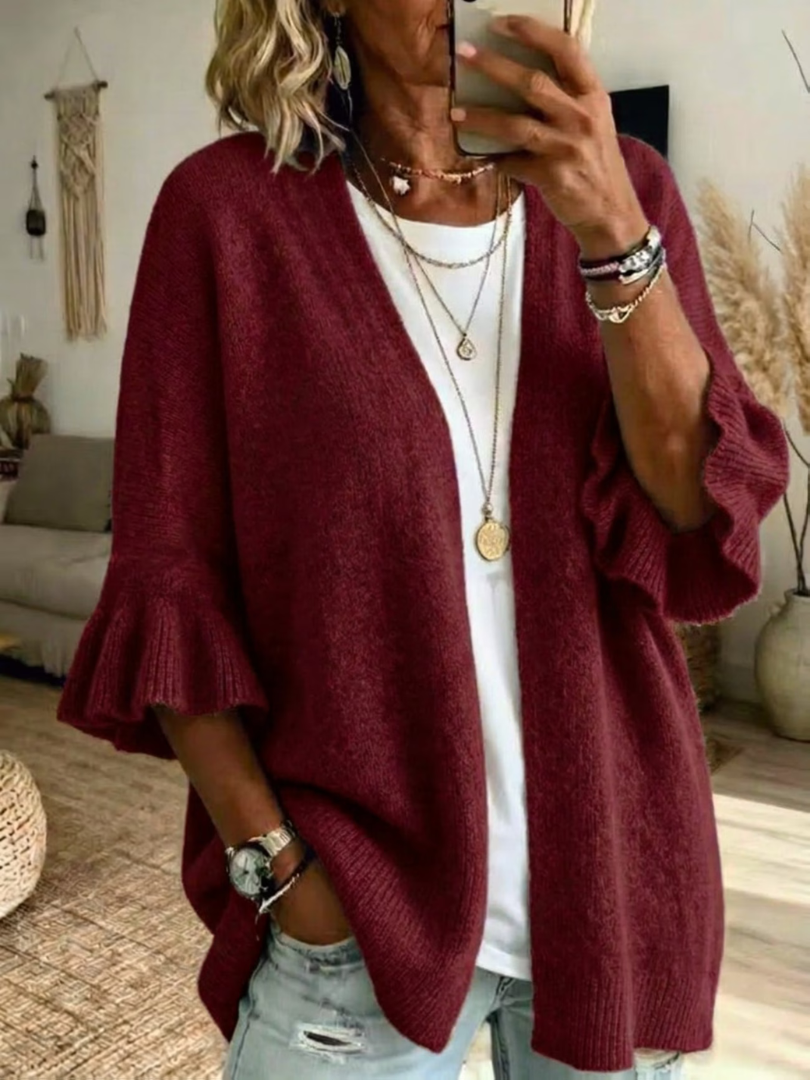 Argia | Cardigan in maglia con maniche a volant