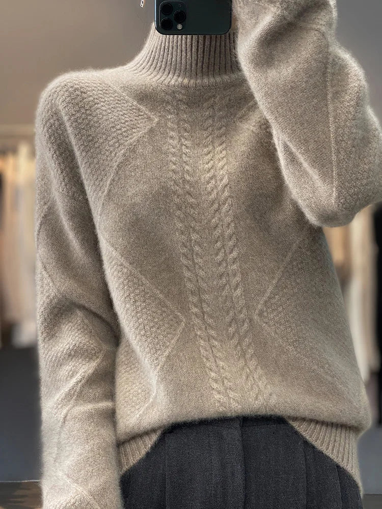 Serafina | Maglione a trecce con collo alto