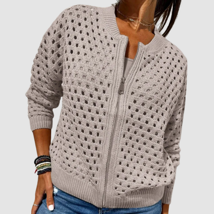 Filomena | Cardigan Traforato con Cerniera