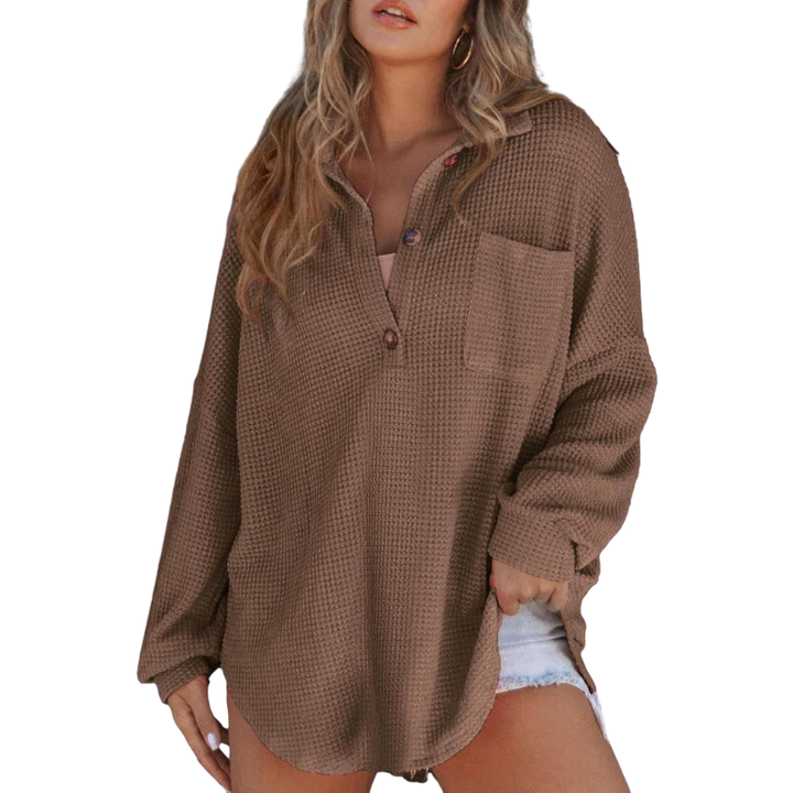 Bibiana | Blusa Tunica Leggera con Bottoni e Scollo a V