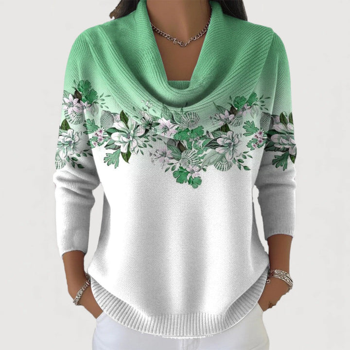 Araceli | Maglione Floreale con Collo Alto