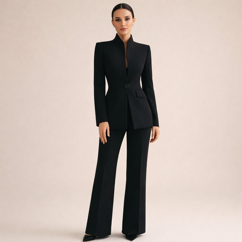 Placida | Tailleur con blazer e pantaloni svasati