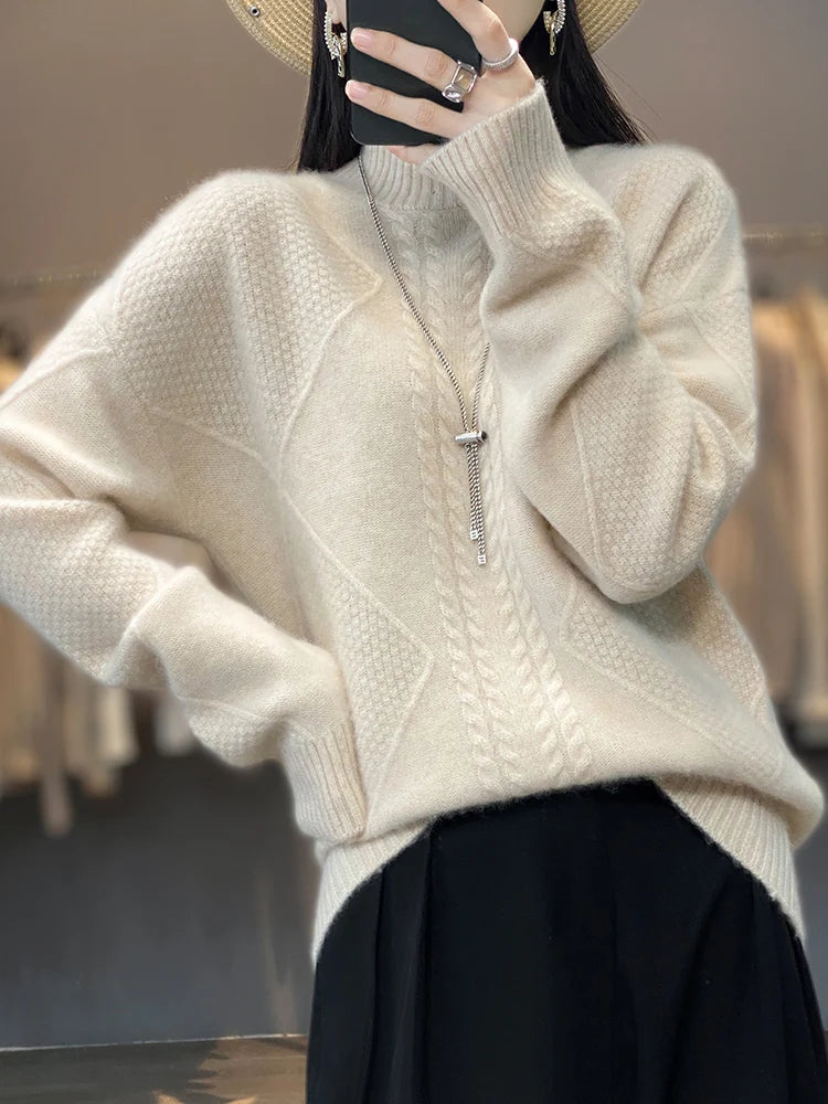 Serafina | Maglione a trecce con collo alto