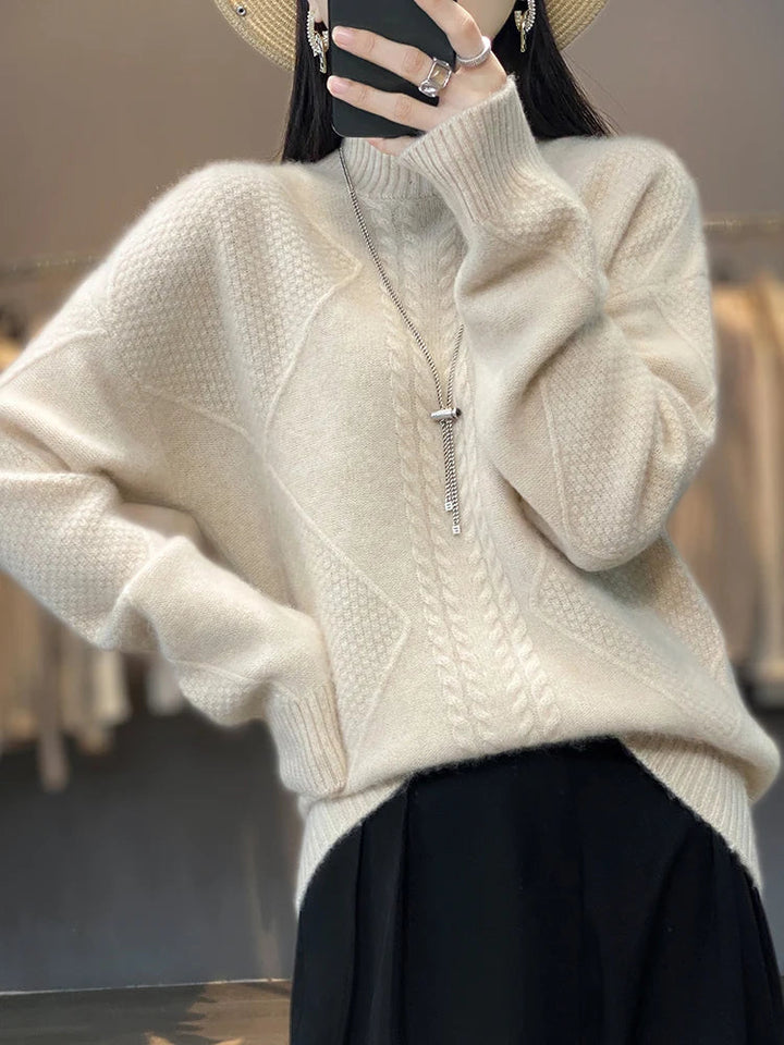 Serafina | Maglione a trecce con collo alto