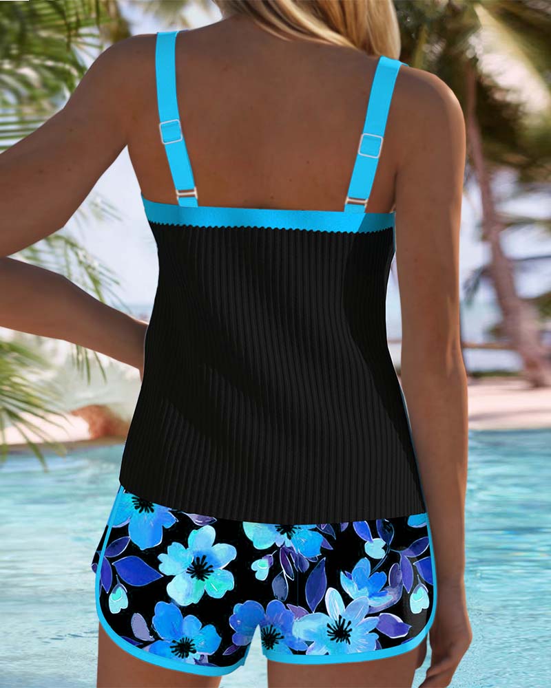 Sidonia | Tankini Elegante con Pantaloncino Floreale