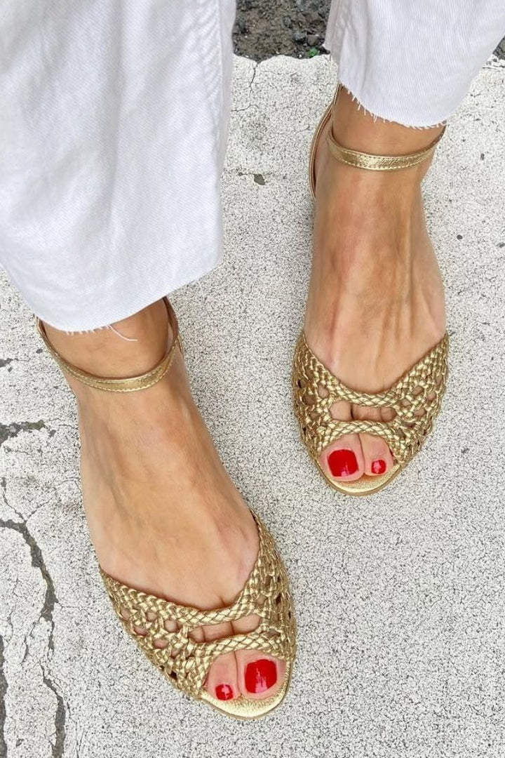 Isadora | Sandali Dorati Intrecciati
