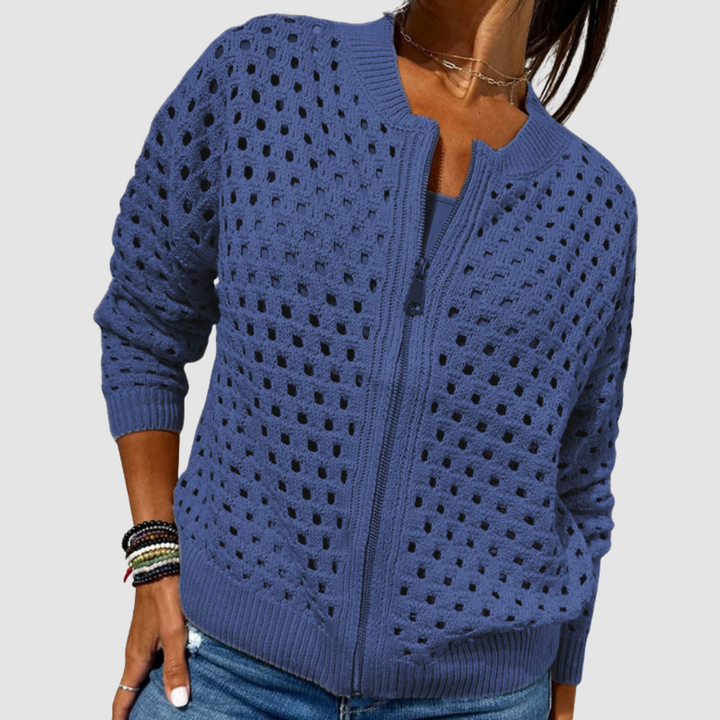 Filomena | Cardigan Traforato con Cerniera