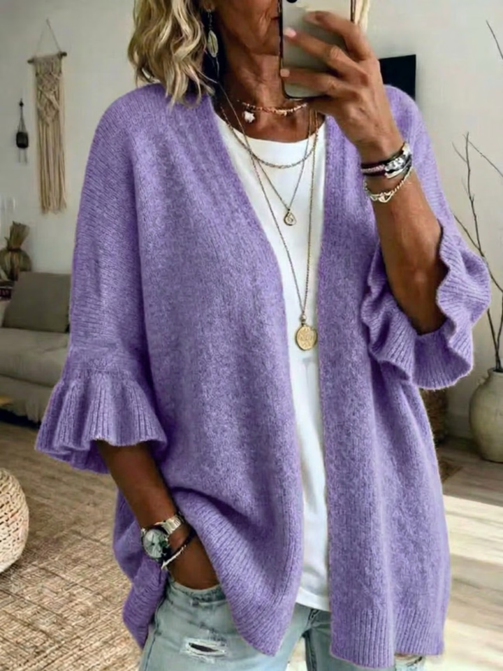 Argia | Cardigan in maglia con maniche a volant