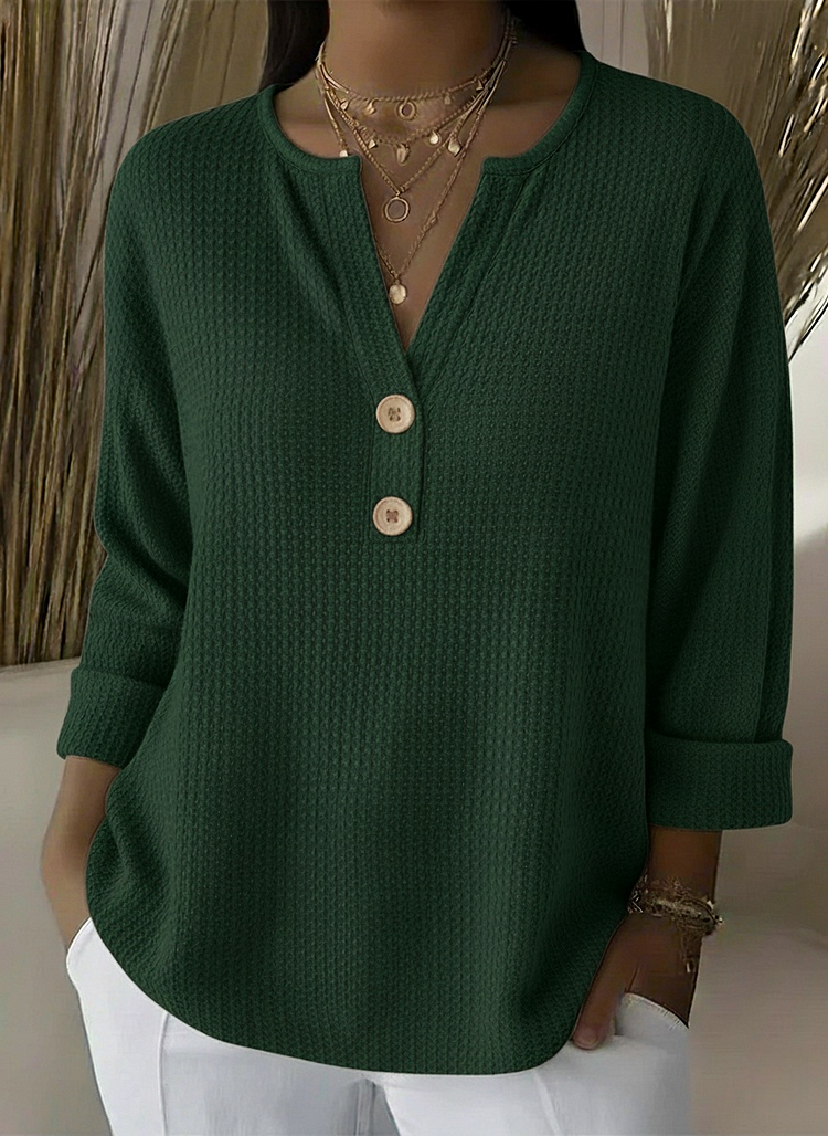 Elena | T-shirt Henley a Righe con Bottoni" can be rewritten as:

"Elena | T-shirt Henley Striped with Buttons