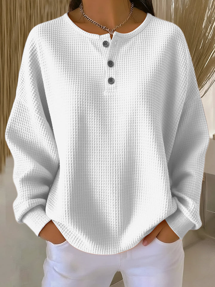 Amelia | Felpa Henley Testurizzata