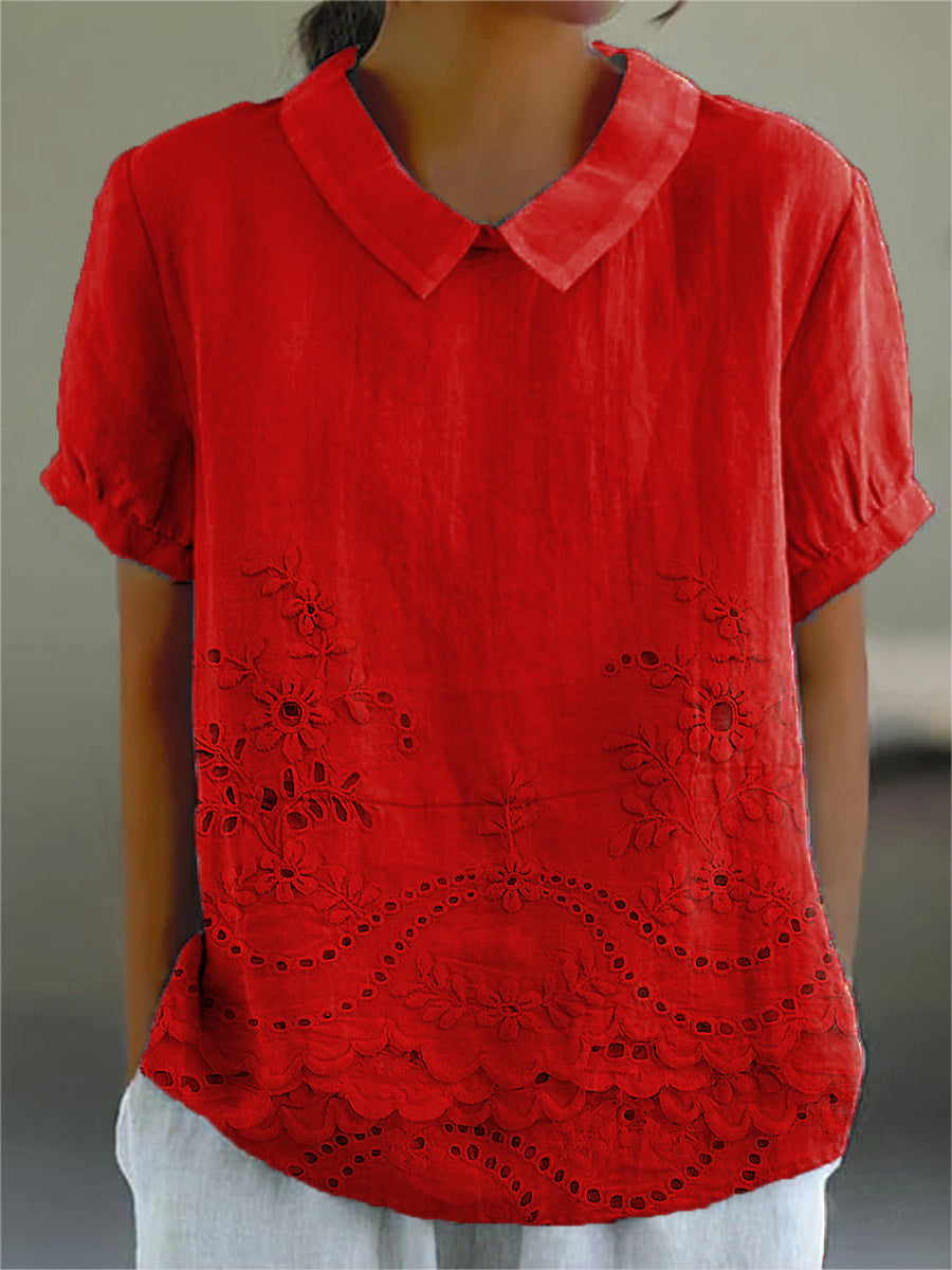 Lily | Camicia Ricamata con Design Floreale