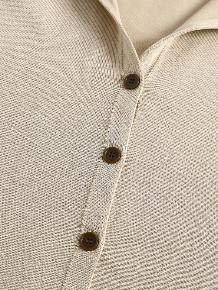Katia | Cardigan Kaki con Cappuccio e Bottoni