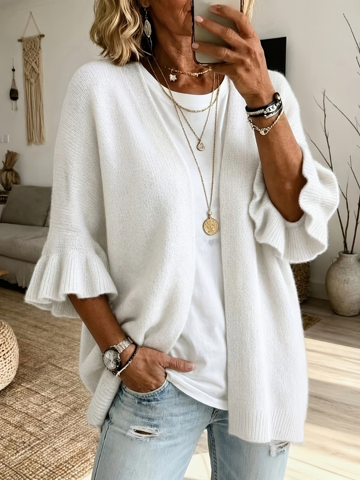 Argia | Cardigan in maglia con maniche a volant