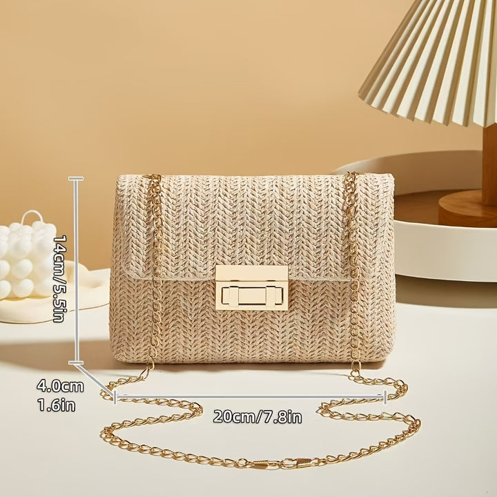 Carola | Borsa a Tracolla Quadrata in Paglia Intrecciata