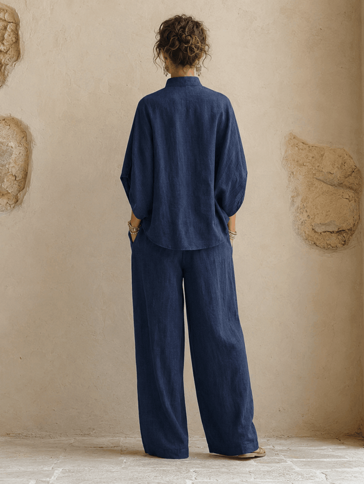 Stefania | Completo con Maniche a Pipistrello e Pantaloni Larghi