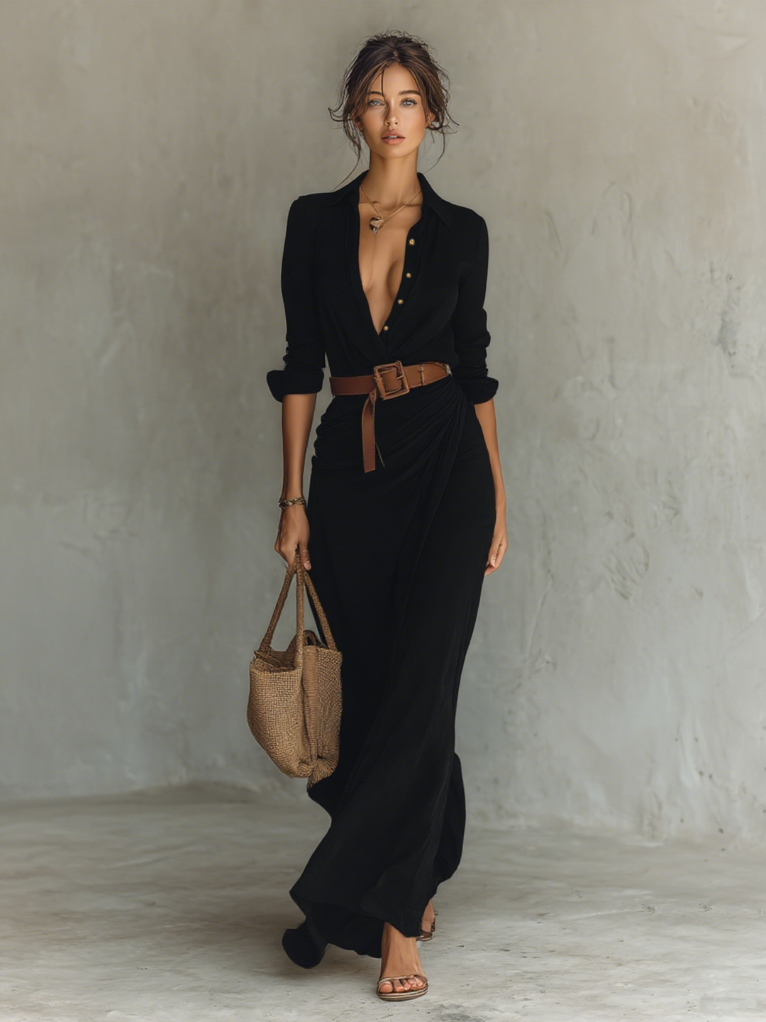 Camilla | Abito Lungo Elegante a Camicia