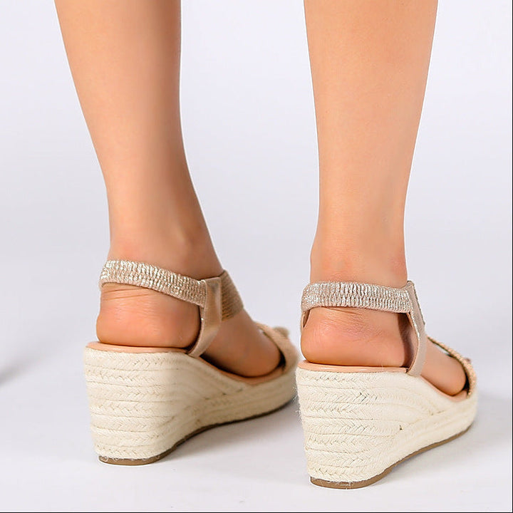 Patrizia | Sandali con Zeppa Intrecciata Artigianale