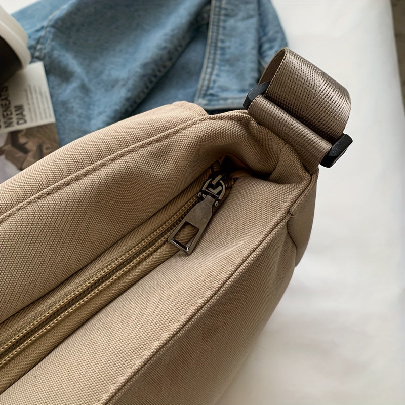 Valentina | Borsa a Tracolla in Nylon Spesso Grande Capacità con Cerniera, Bottone Magnetico, Tracolla Regolabile, Borsa in Tessuto Leggera e Pieghevole