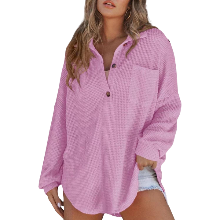 Bibiana | Blusa Tunica Leggera con Bottoni e Scollo a V